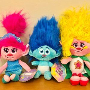 New DreamWorks Trolls 3 Band Together Plush Toys Dolls - Poppy, Branch, Viva